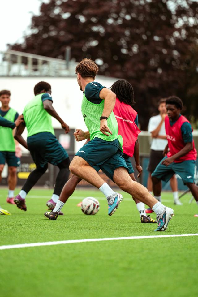 Slough Town FC Academy players training at Arbour Park