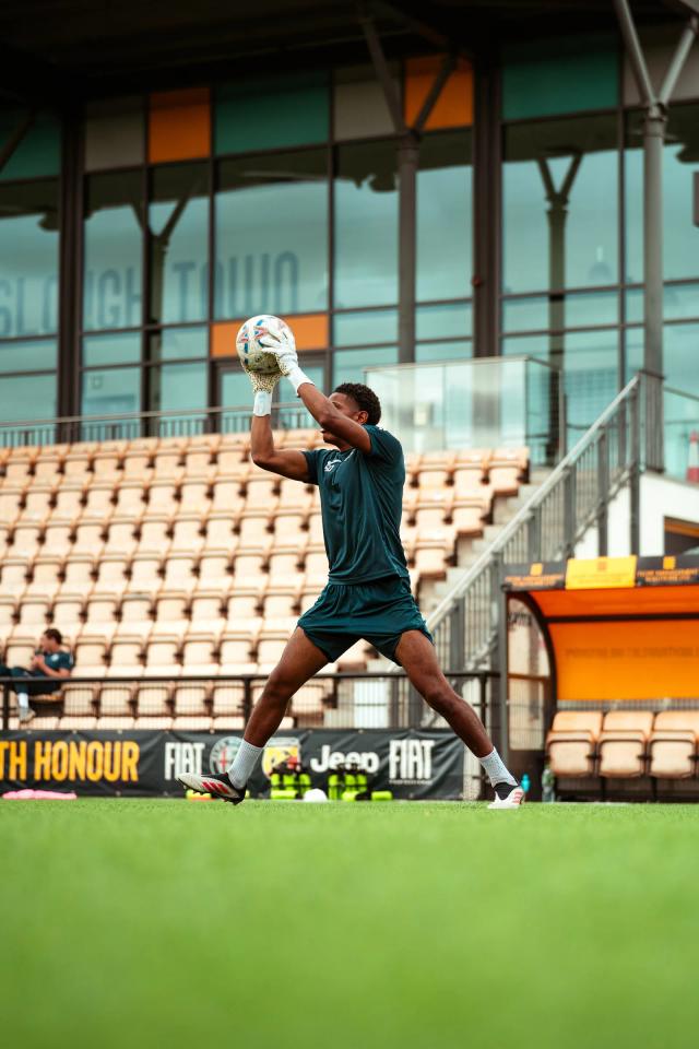 Slough Town FC Academy players training at Arbour Park